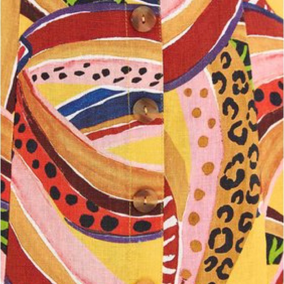 Farm Rio multi banana linen midi dress - Picture 5 of 11